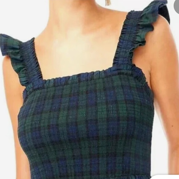 J.Crew Tartan Plaid Cotton Smocked Tiered Midi Nap Dress XXS dr3 - Picture 4 of 5